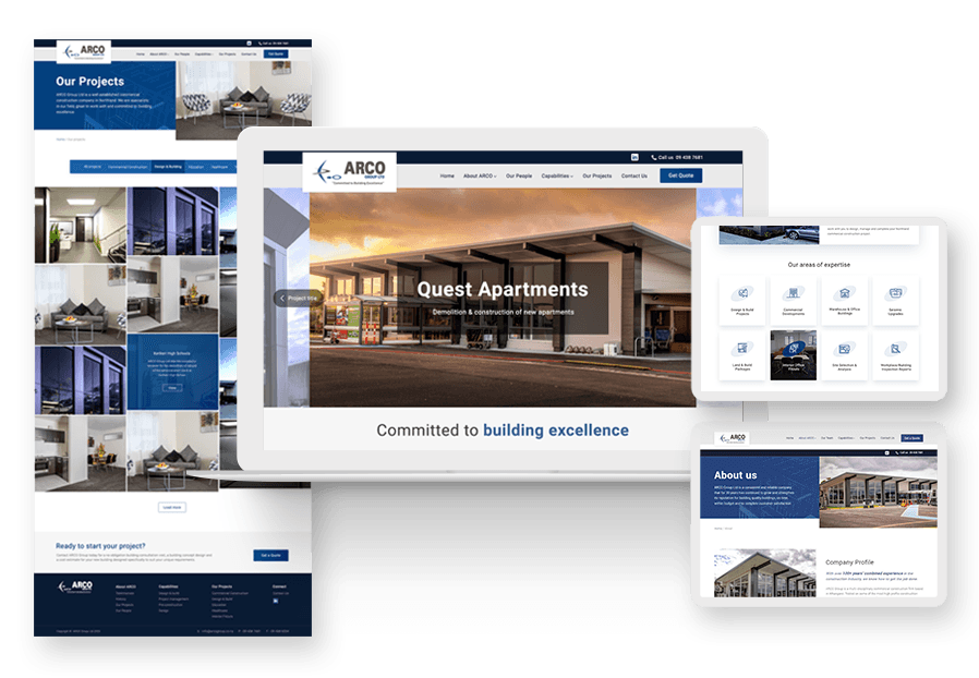 Zardubitto created the website for construction company ARCO to present their services